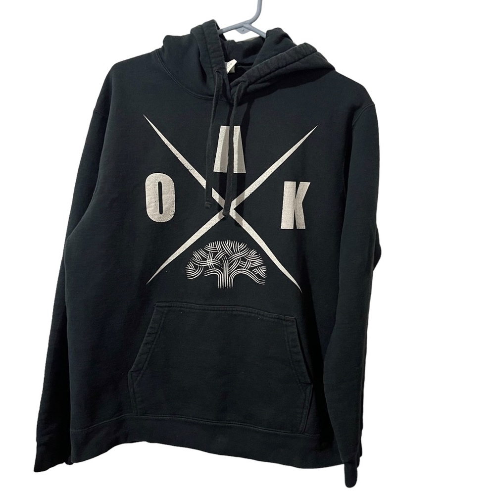 Oak Hoodie Men‎ Large Black Drawstring Heavyweight Sweatshirt Casual Pullover
